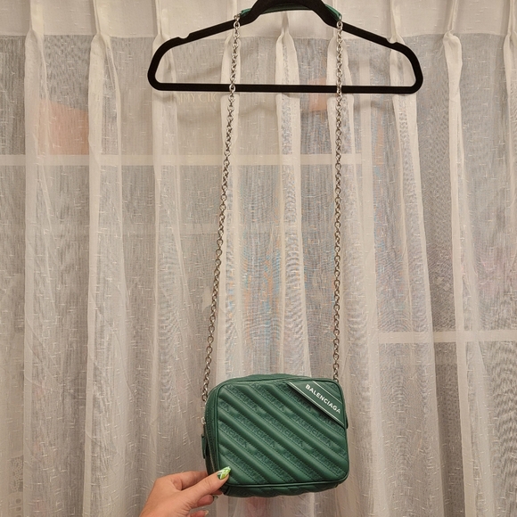 Balenciaga Blanket Reporter Camera Shoulder Bag Green - Picture 3 of 17